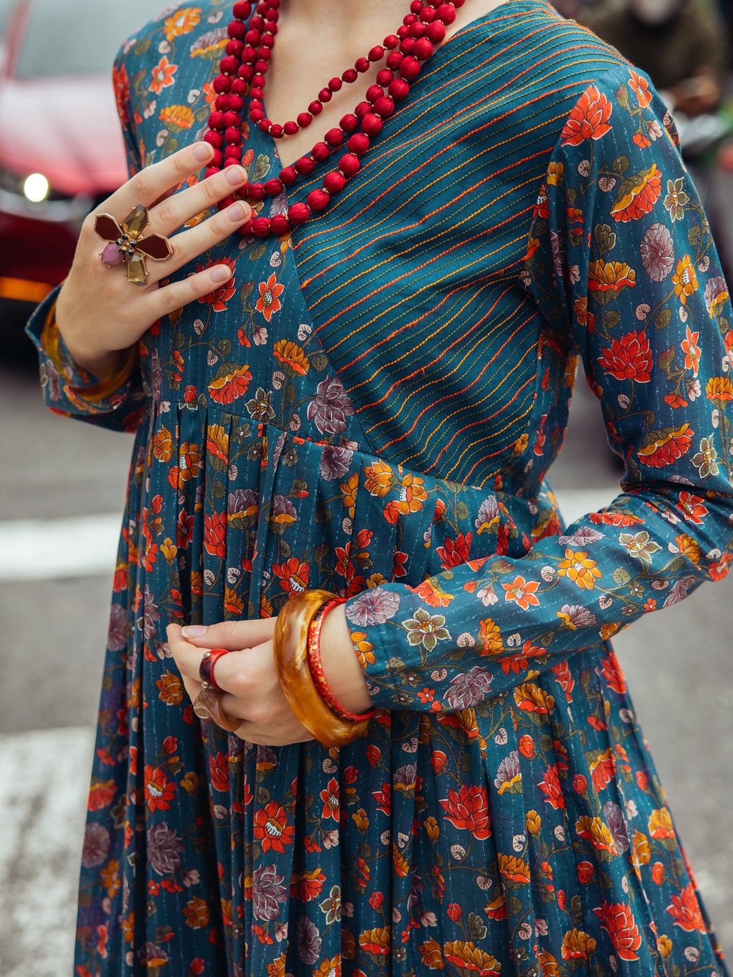 Navy Blue Lawn Tunic - ALP-LK-1763