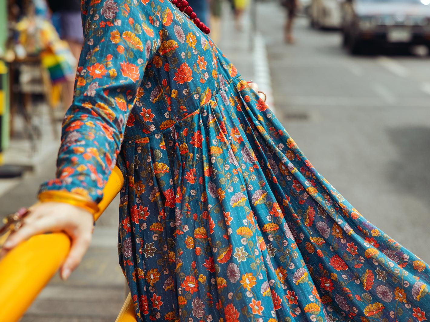 Navy Blue Lawn Tunic - ALP-LK-1763