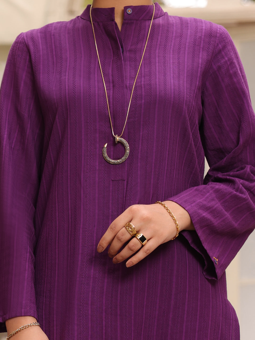 Purple Lino Kara 2 Piece Stitched - ALP-2PS-LKS-1770