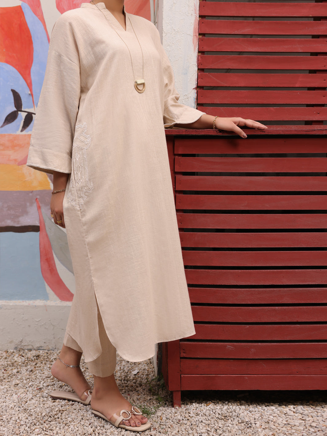 Off White Linen 2 Piece Stitched - ALP-2PS-LKS-1772