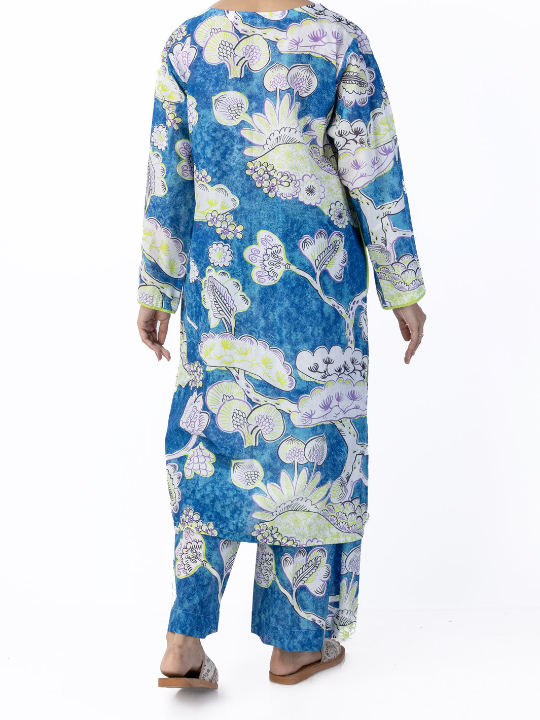 Blue Lawn 2 Piece Stitched - ALP-2PS-LKS-1789 - Almirah Online