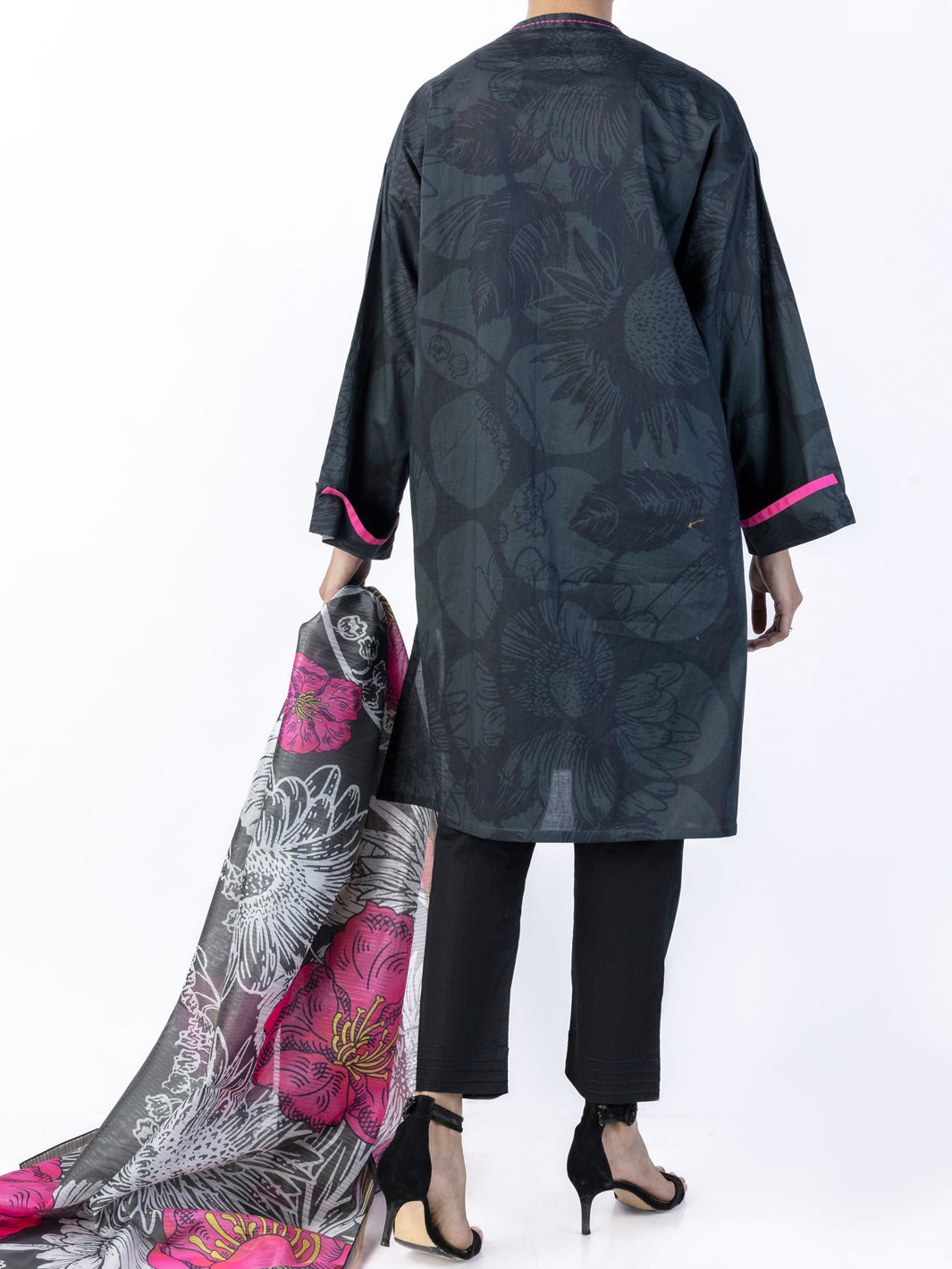 Charcoal Lawn 2 Piece Unstitched - ALP-2PS-1791 - Almirah Online