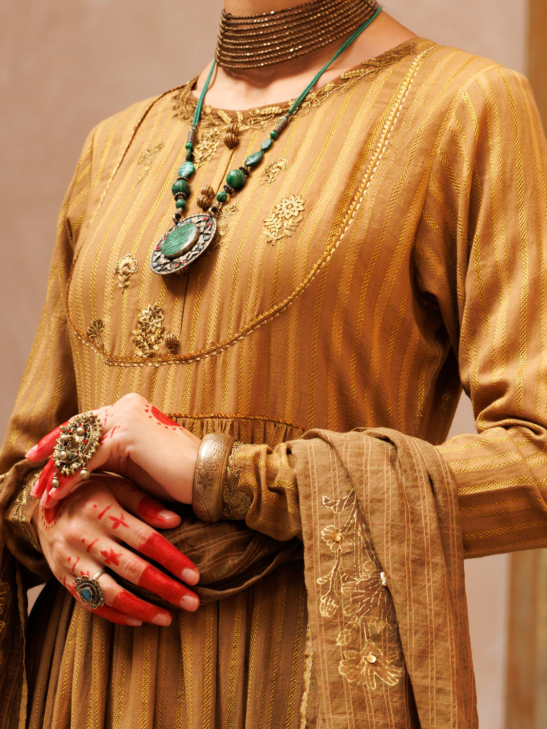 Brown Lino Kara 3 Piece Unstitched - ALP-3PS-1800 - Almirah Online