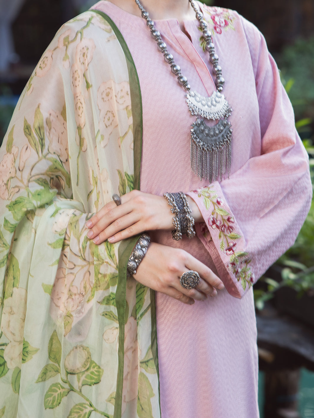 Light Pink Dobby Tunic - ALP-LK-1830 - Almirah Online