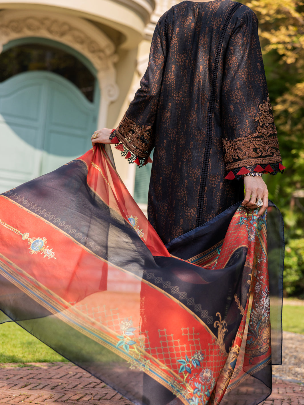 Black Jacquard 3 Piece Unstitched - ALP-3PS-1866 - Almirah Online