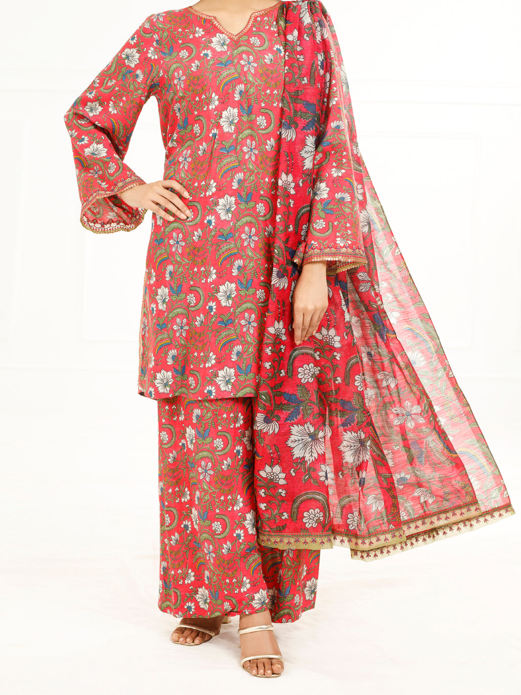 Mehndi Green Yarn Dyed 3Pc Stitched - ALP-3PS-1931