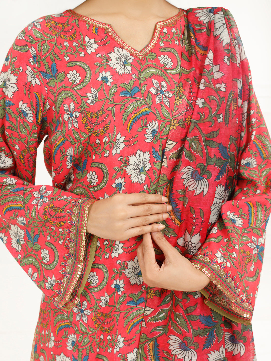 Mehndi Green Yarn Dyed 3Pc Stitched - ALP-3PS-1931