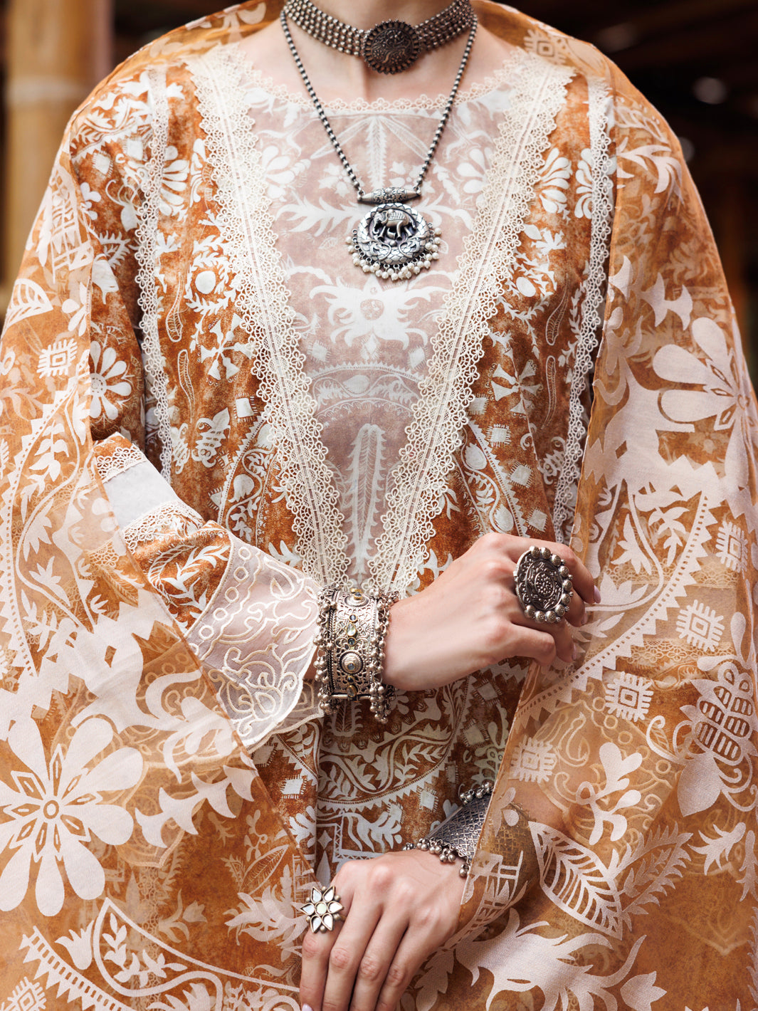 Light Brown Lawn 3Pc Unstitched - ALP-3PS-1988