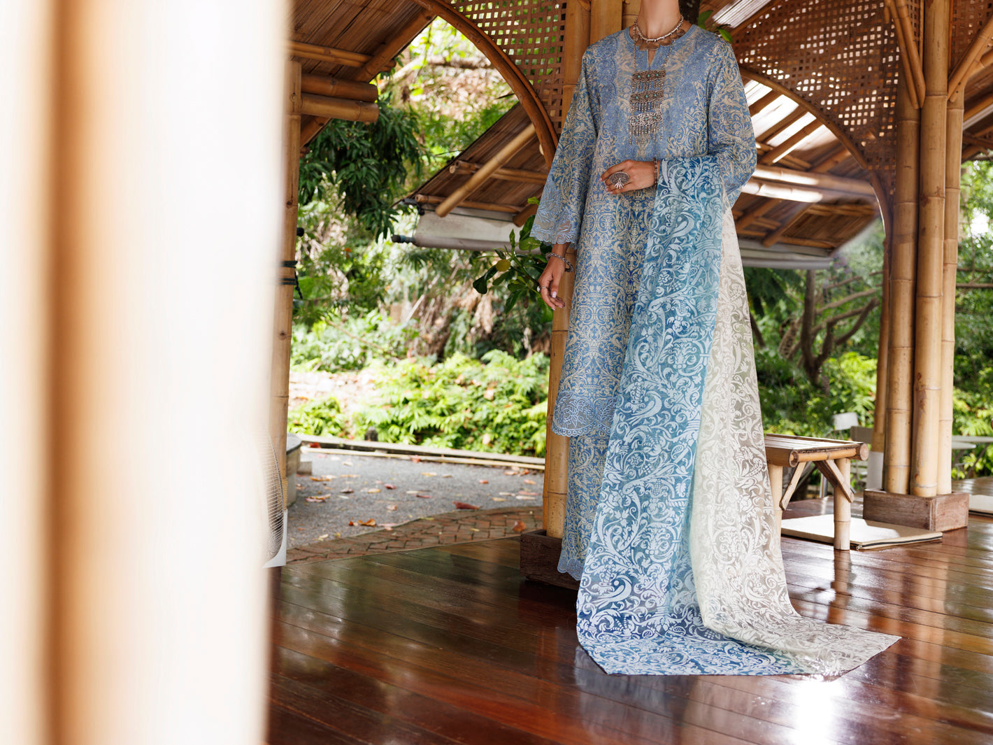 Ice Blue Lawn 3Pc Unstitched - ALP-3PS-1989