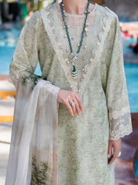 Pistachio Green Lawn 3Pc Stitched - ALP-3PS-1994