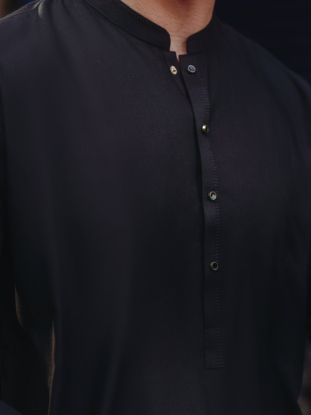 Black Blended Kurta - ALET-K-2004