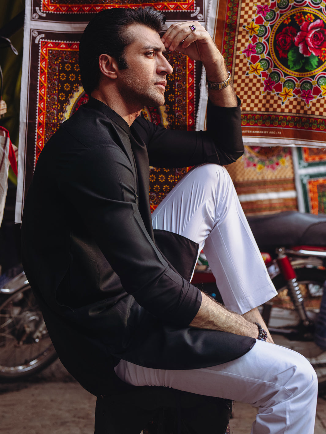 Black Blended Kurta - ALET-K-2004