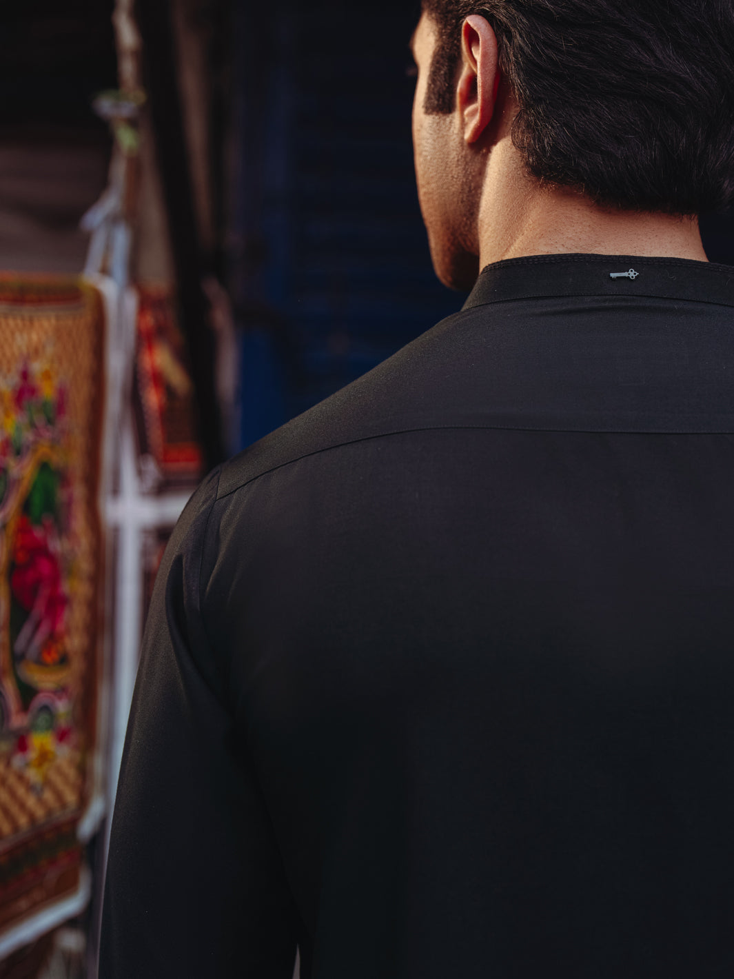 Black Blended Kurta - ALET-K-2004