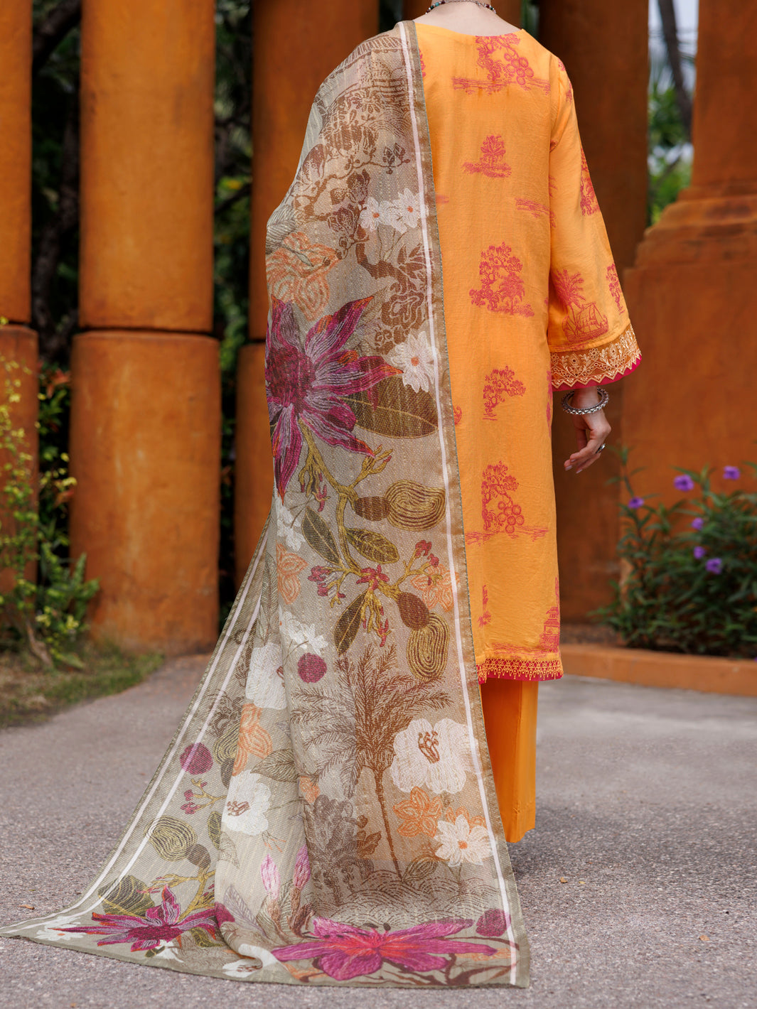 Mustard Jacquard 3Pc Stitched - ALP-3PS-2012
