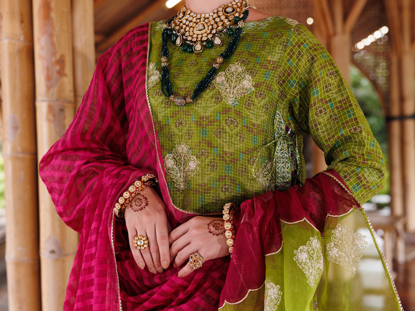 Green Maple Silk 3Pc Unstitched - ALP-3PS-2026