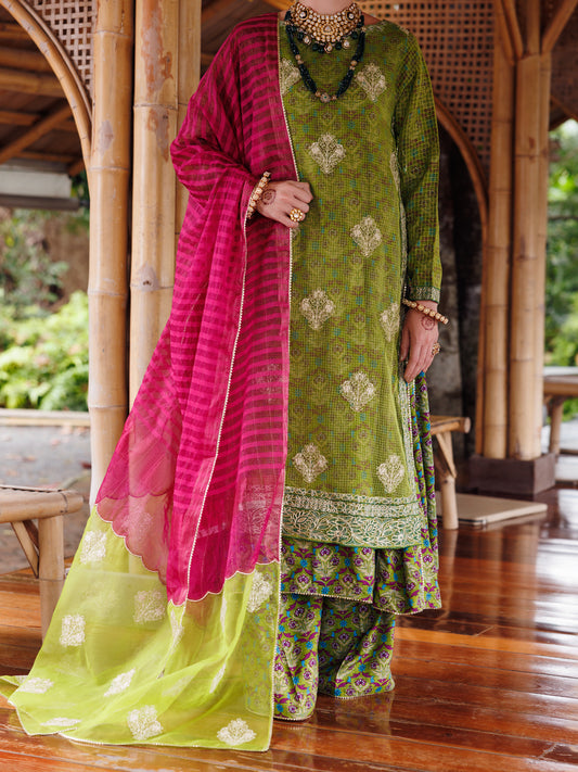 Green Maple Silk 3Pc Stitched - ALP-3PS-2026