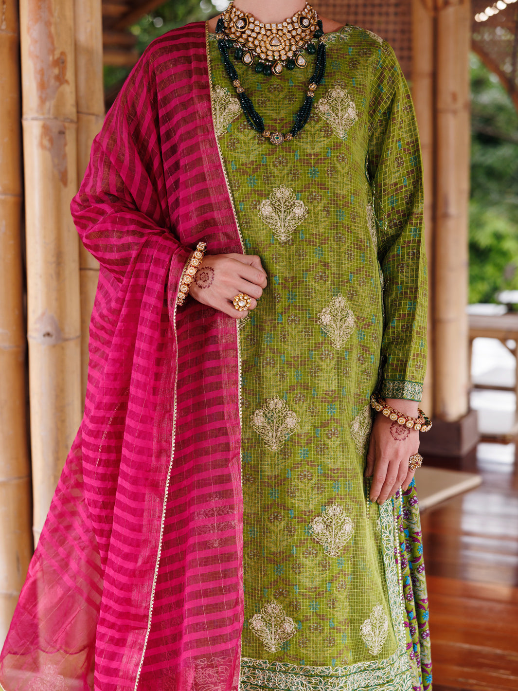Green Maple Silk 3Pc Stitched - ALP-3PS-2026