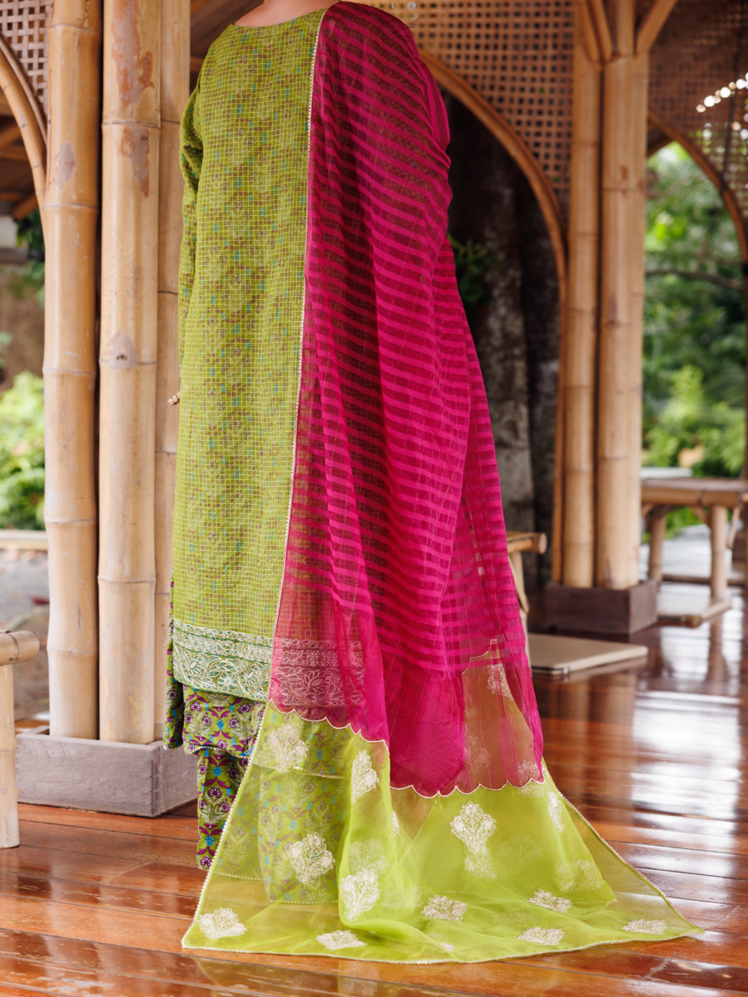 Green Maple Silk 3Pc Stitched - ALP-3PS-2026