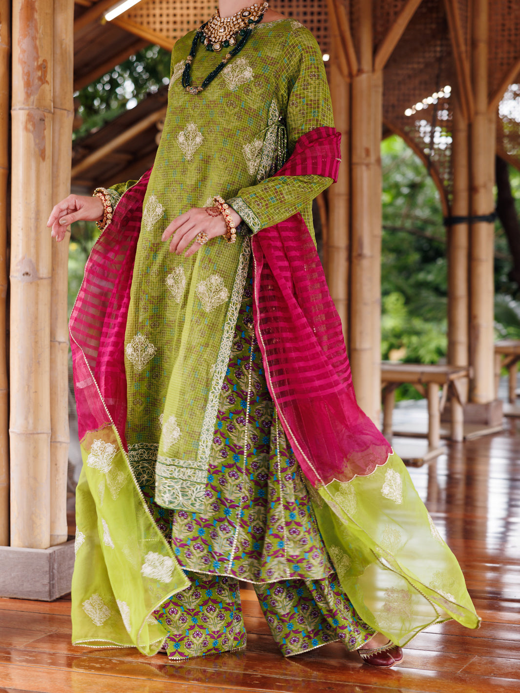Green Maple Silk 3Pc Stitched - ALP-3PS-2026