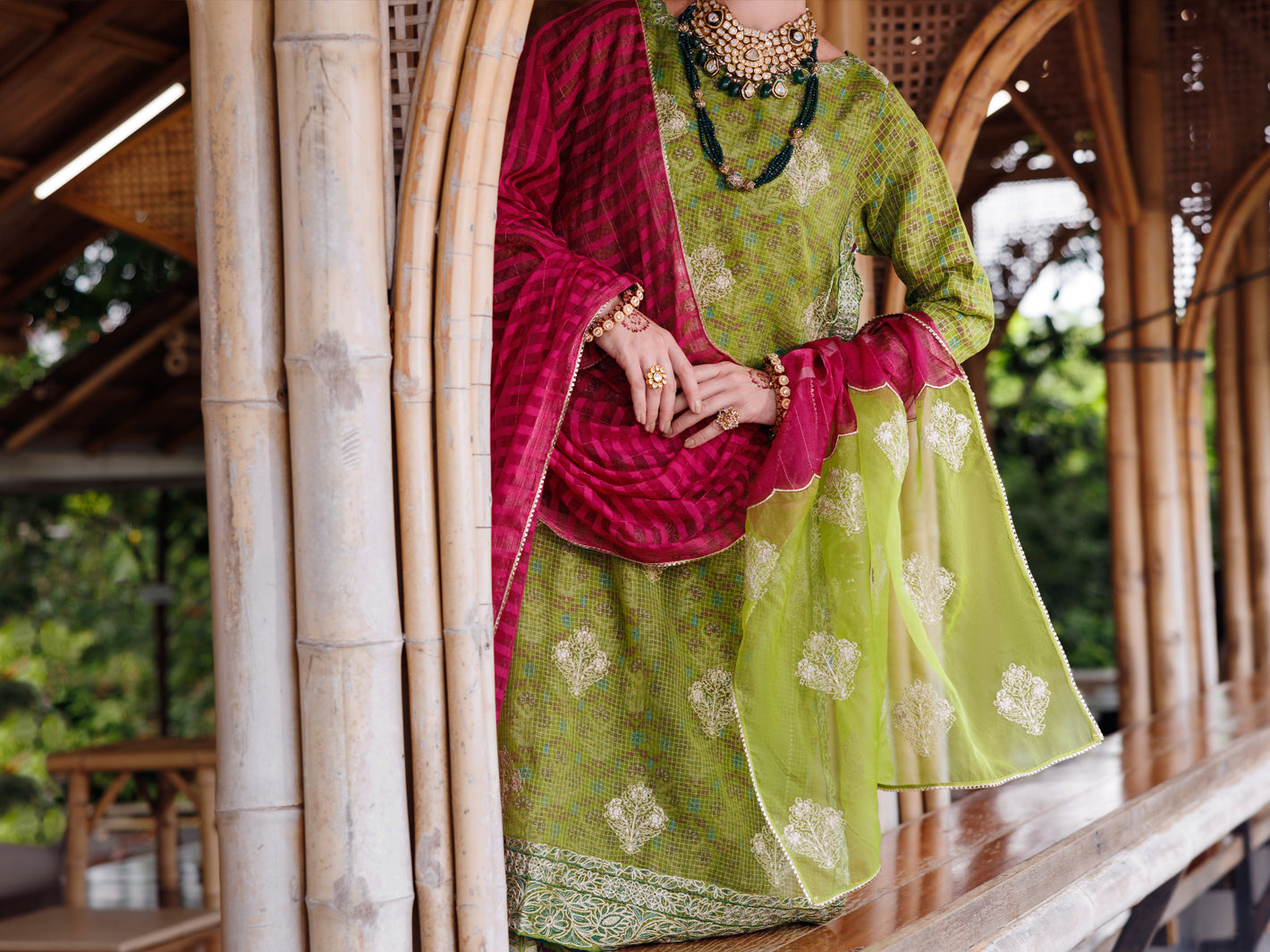 Green Maple Silk 3Pc Stitched - ALP-3PS-2026
