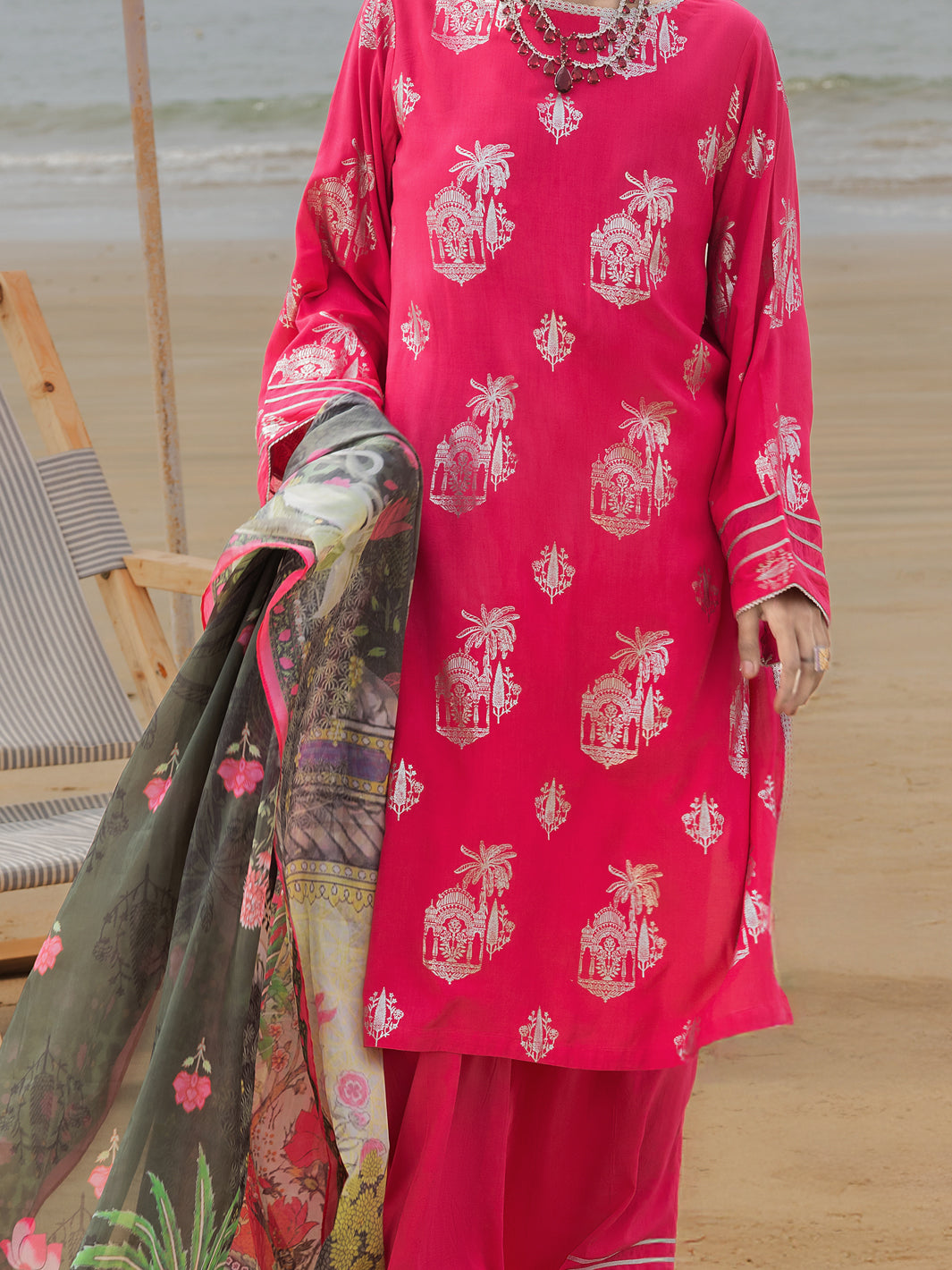 Pink Maple Silk 3 Piece Stitched - ALP-3PS-2044