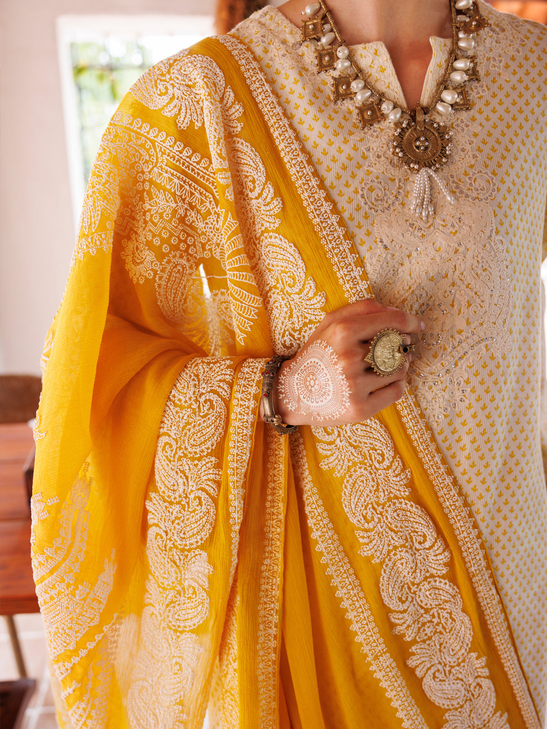Lemon Square Dobby 3Pc Stitched - ALP-3PS-2047