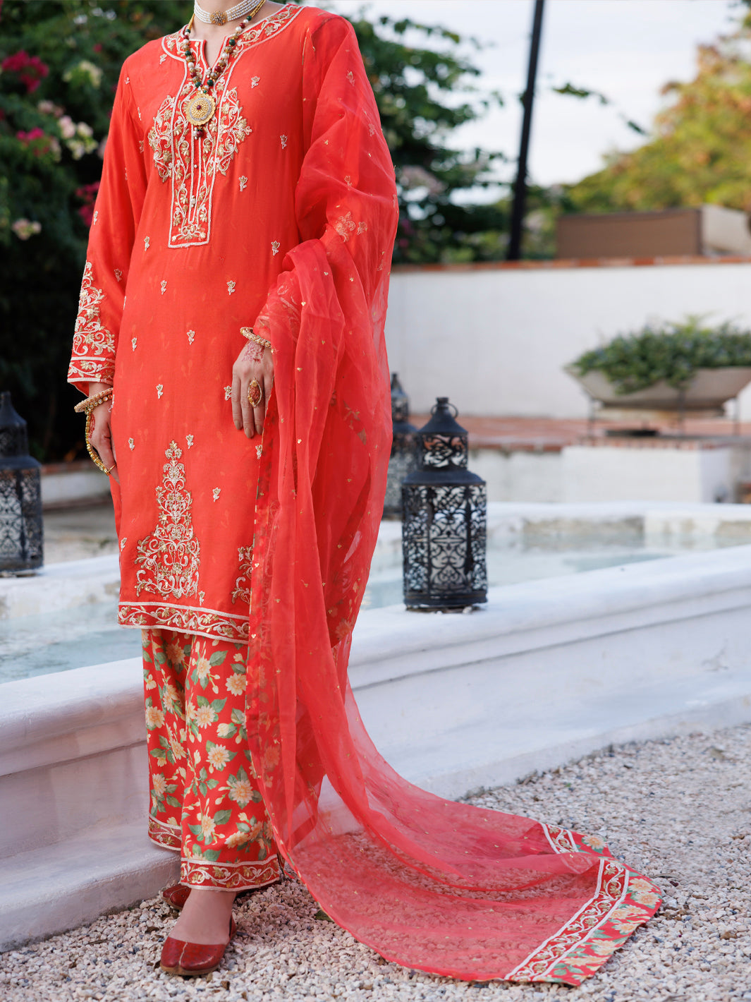Orange Maple Silk 3Pc Stitched - ALP-3PS-2050