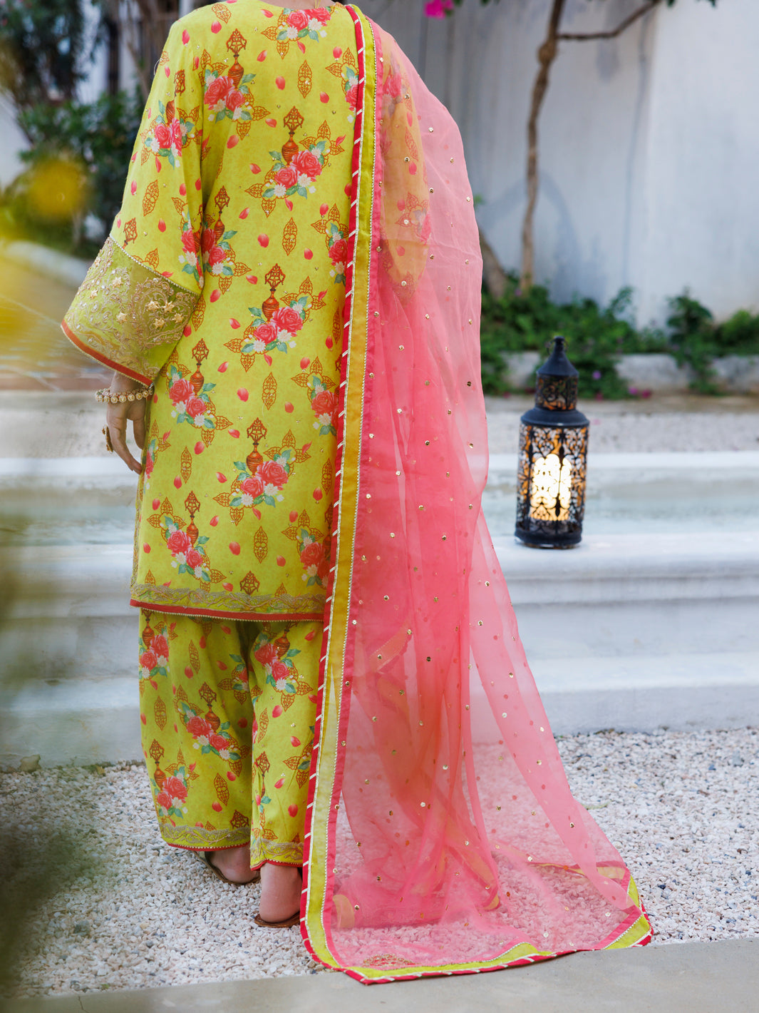 Lemon Green Maple Silk 3Pc Stitched - ALP-3PS-2051