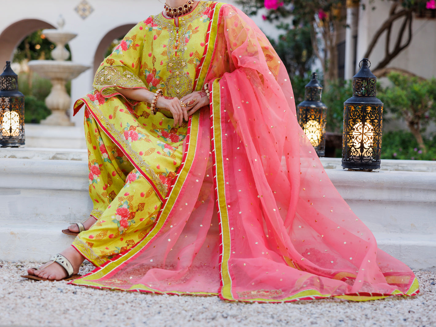 Lemon Green Maple Silk 3Pc Stitched - ALP-3PS-2051