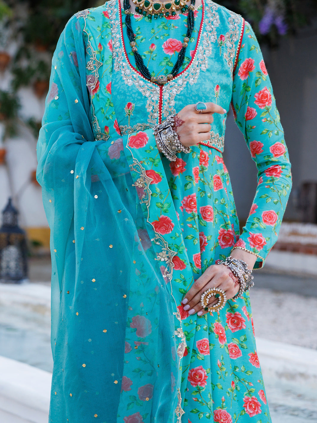 Sea Green Maple Silk 3Pc Stitched - ALP-3PS-2052