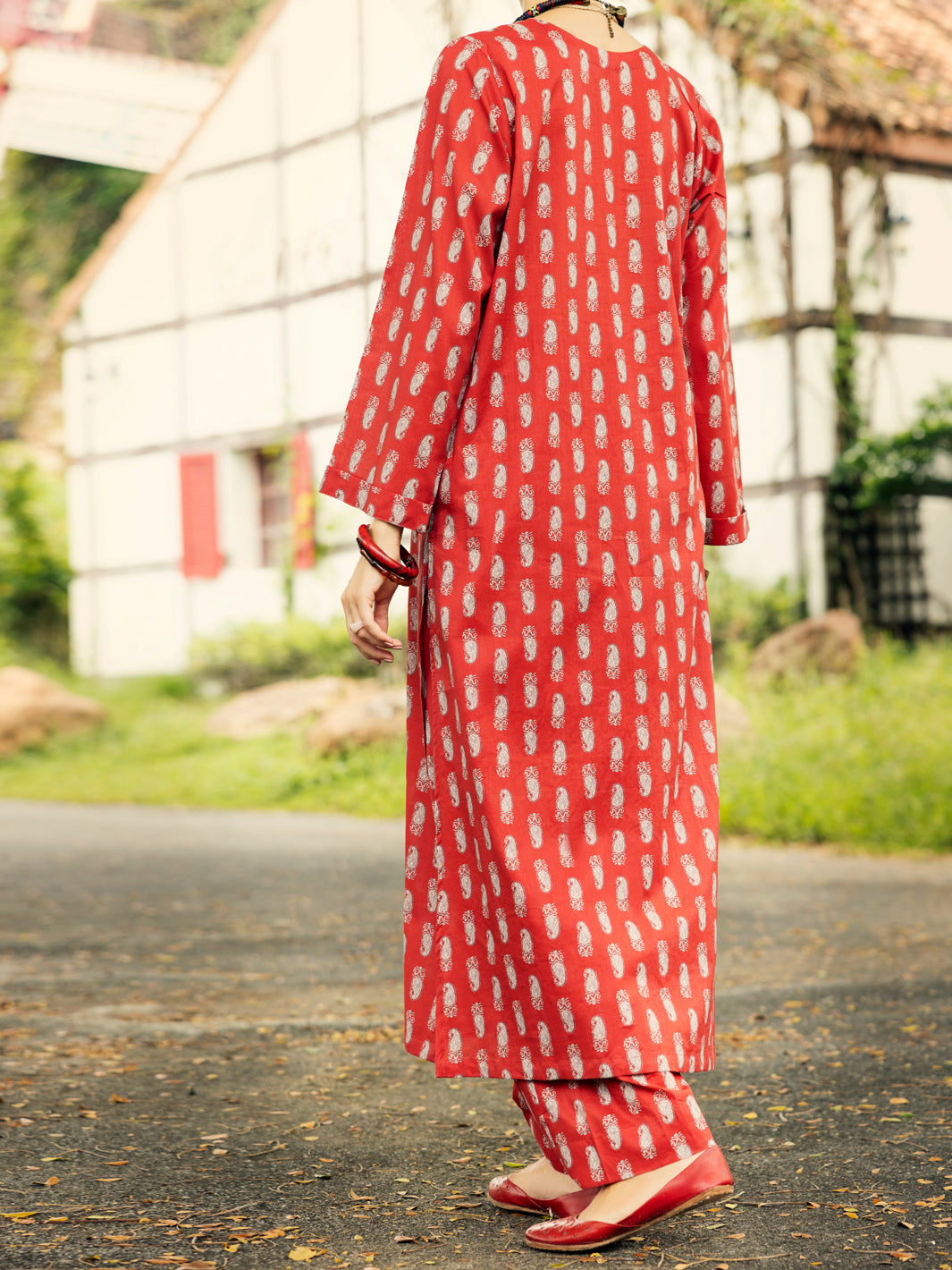 Rust Lawn Co-ord Set - ALP-2PS-SLKS-2072