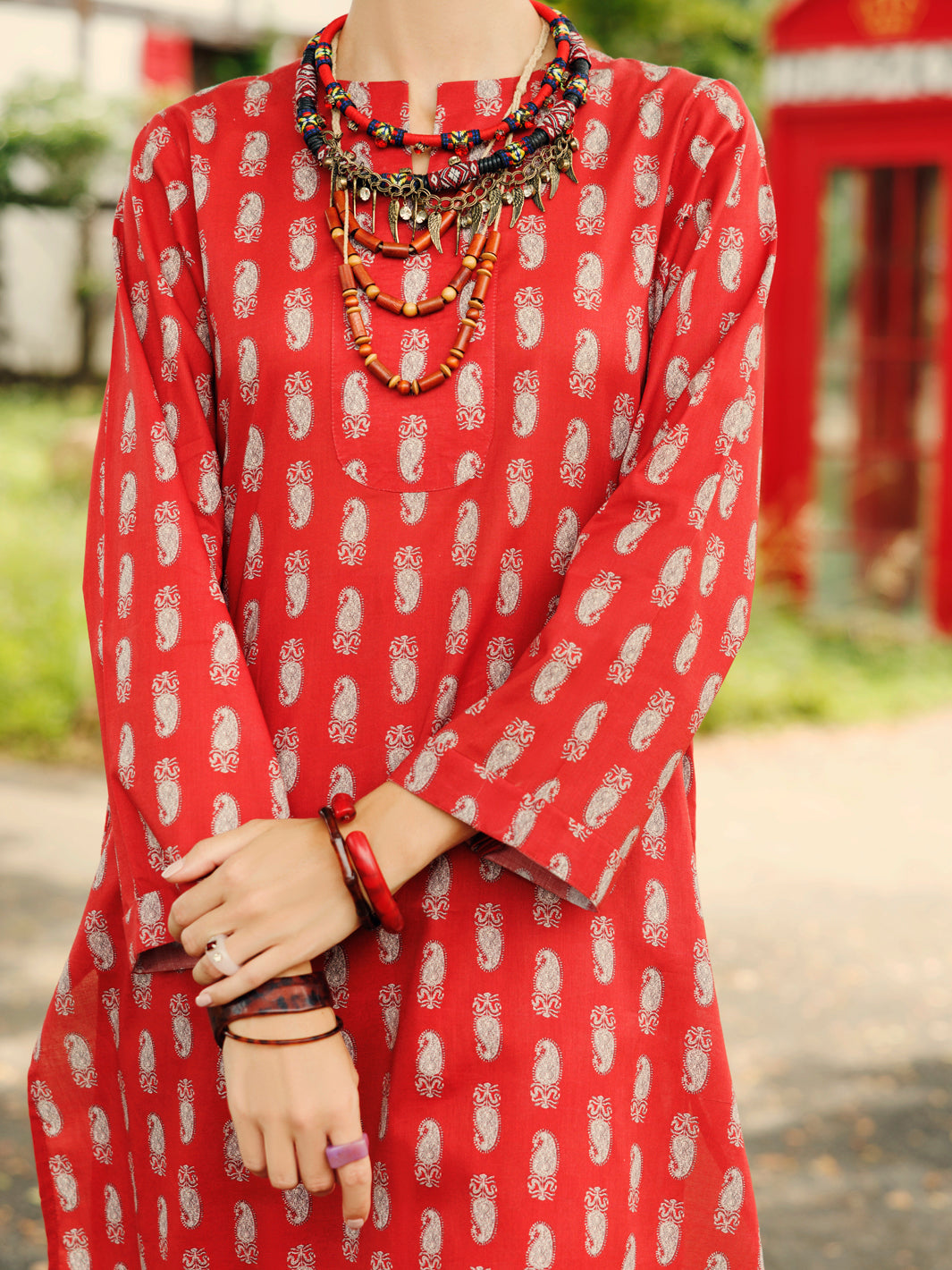 Rust Lawn Co-ord Set - ALP-2PS-SLKS-2072