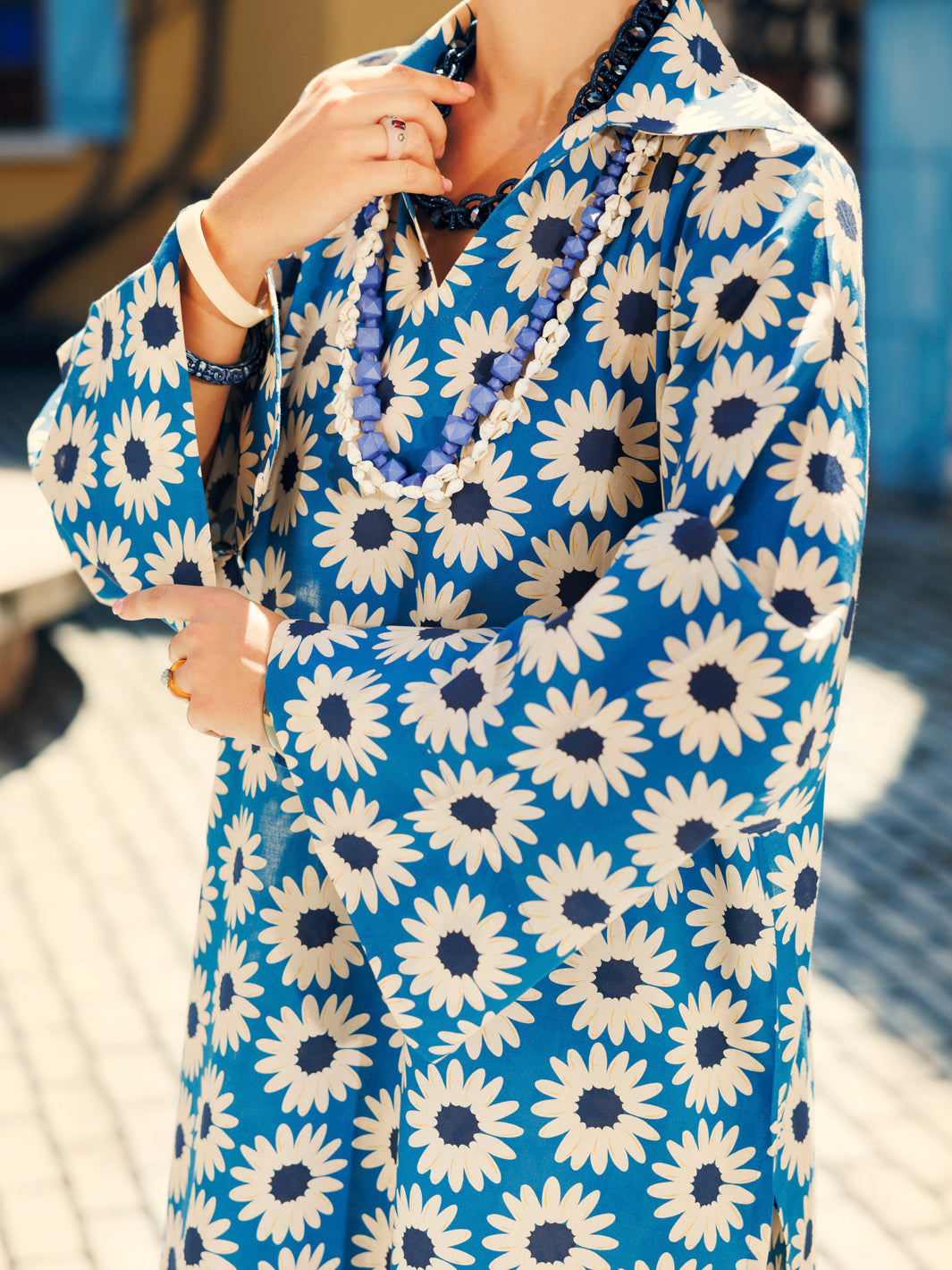 Blue Lawn Co-ord Set - ALP-2PS-SLKS-2087