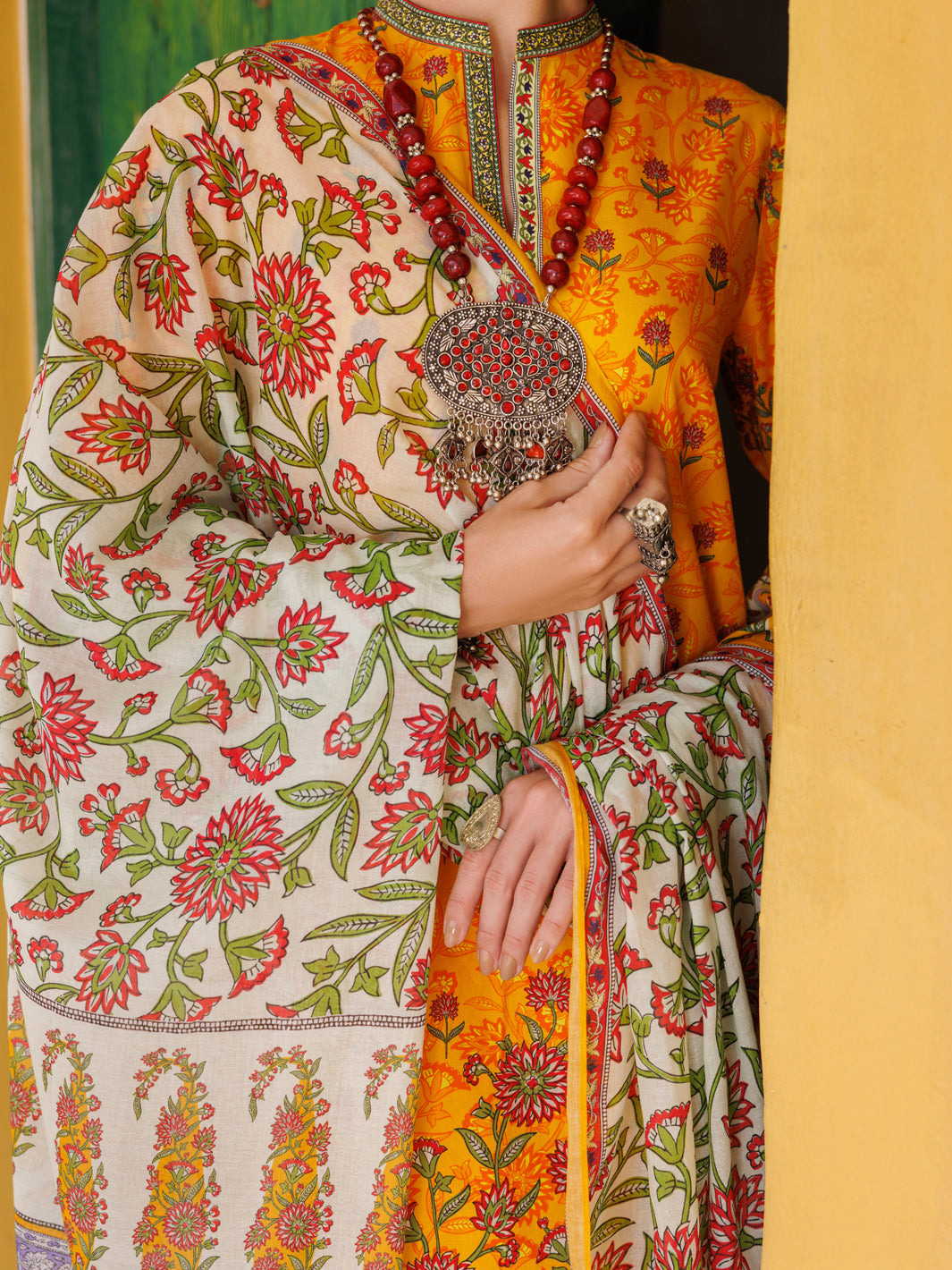 Yellow Lawn 2Pc Unstitched - ALP-2PS-2107