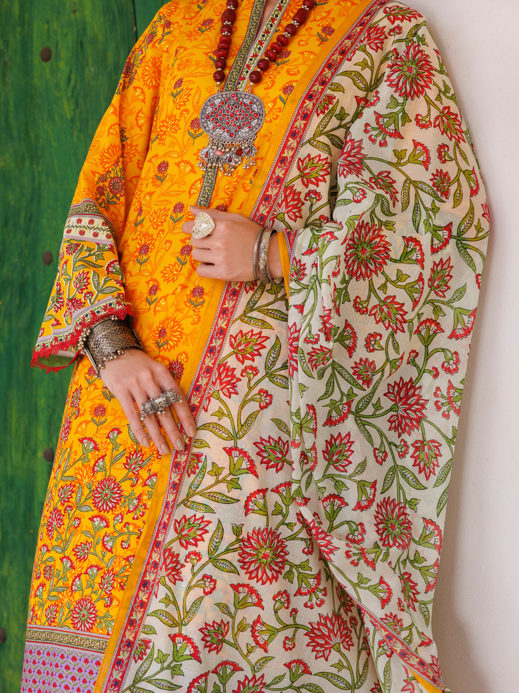 Yellow Lawn 2Pc Unstitched - ALP-2PS-2107