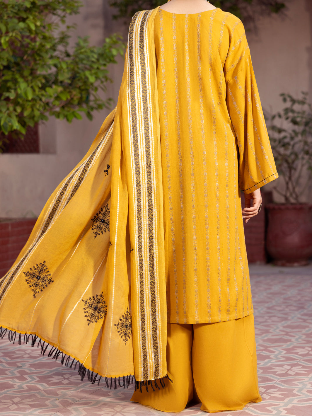 Orange Cotton Dobby 3Pc Stitched - ALP-3PS-2132
