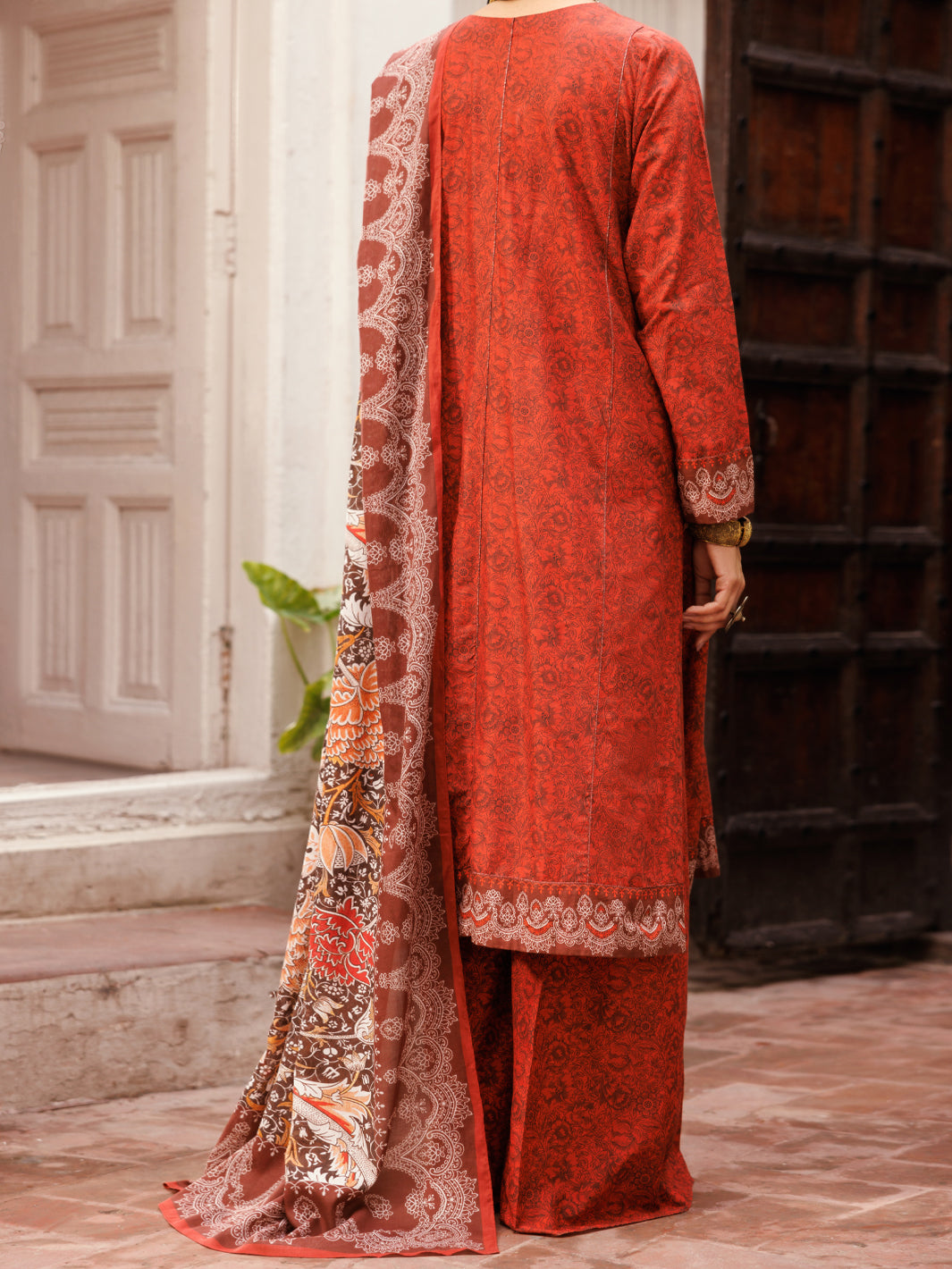 Maroon Cambric 3Pc Stitched - ALP-3PS-2144