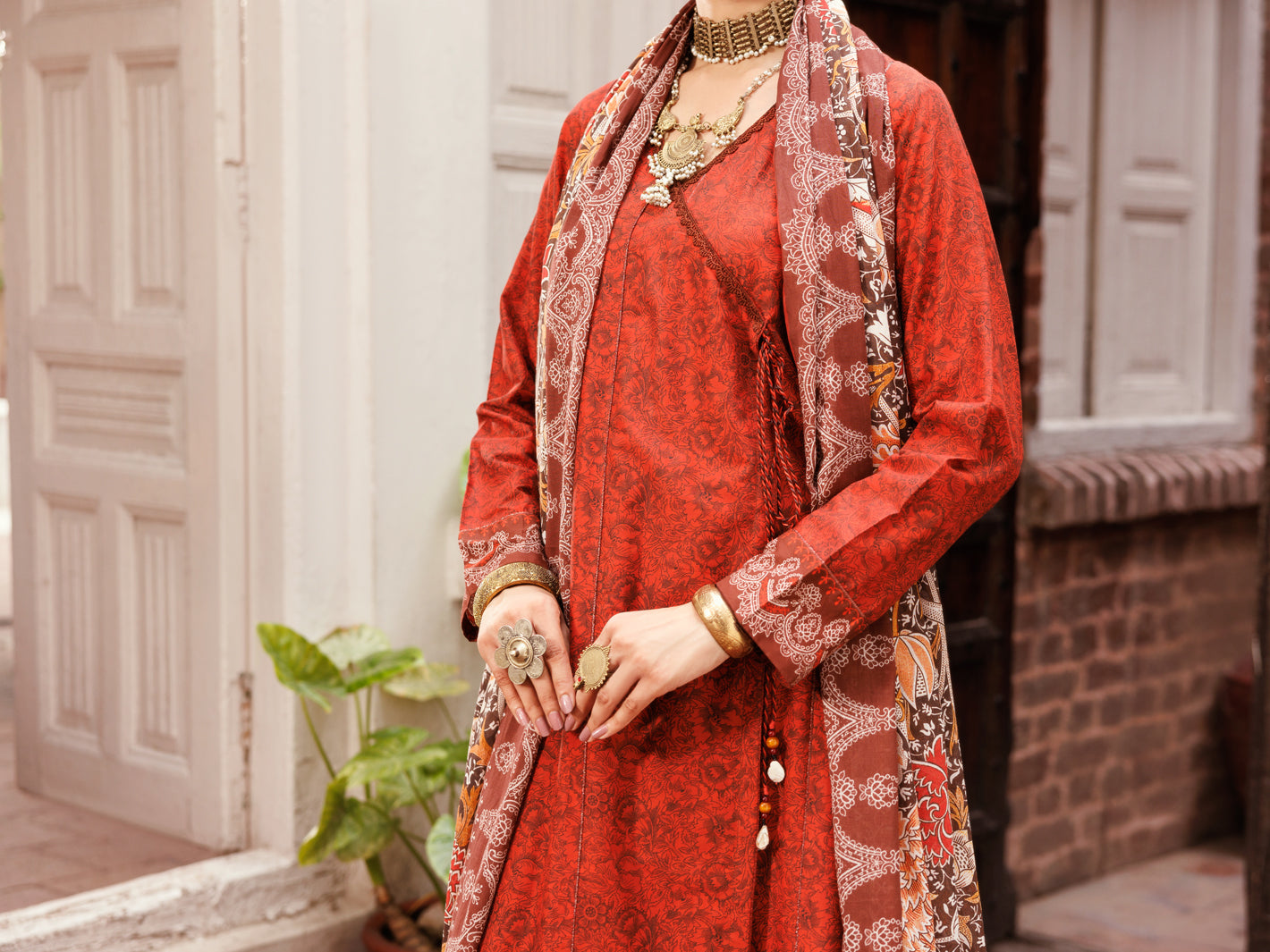 Maroon Cambric 3Pc Stitched - ALP-3PS-2144