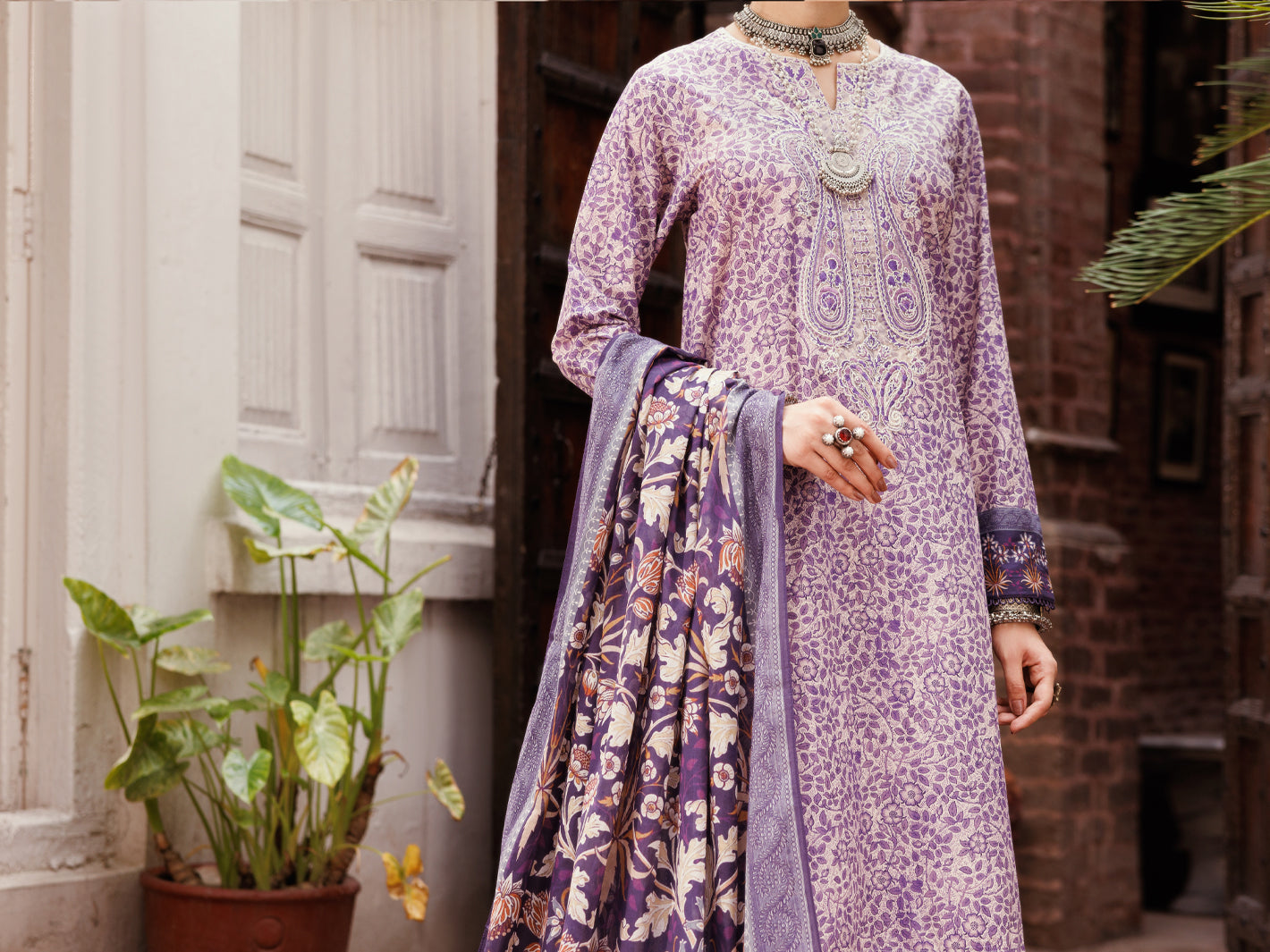 Light Purple Cambric 3Pc Stitched - ALP-3PS-2146