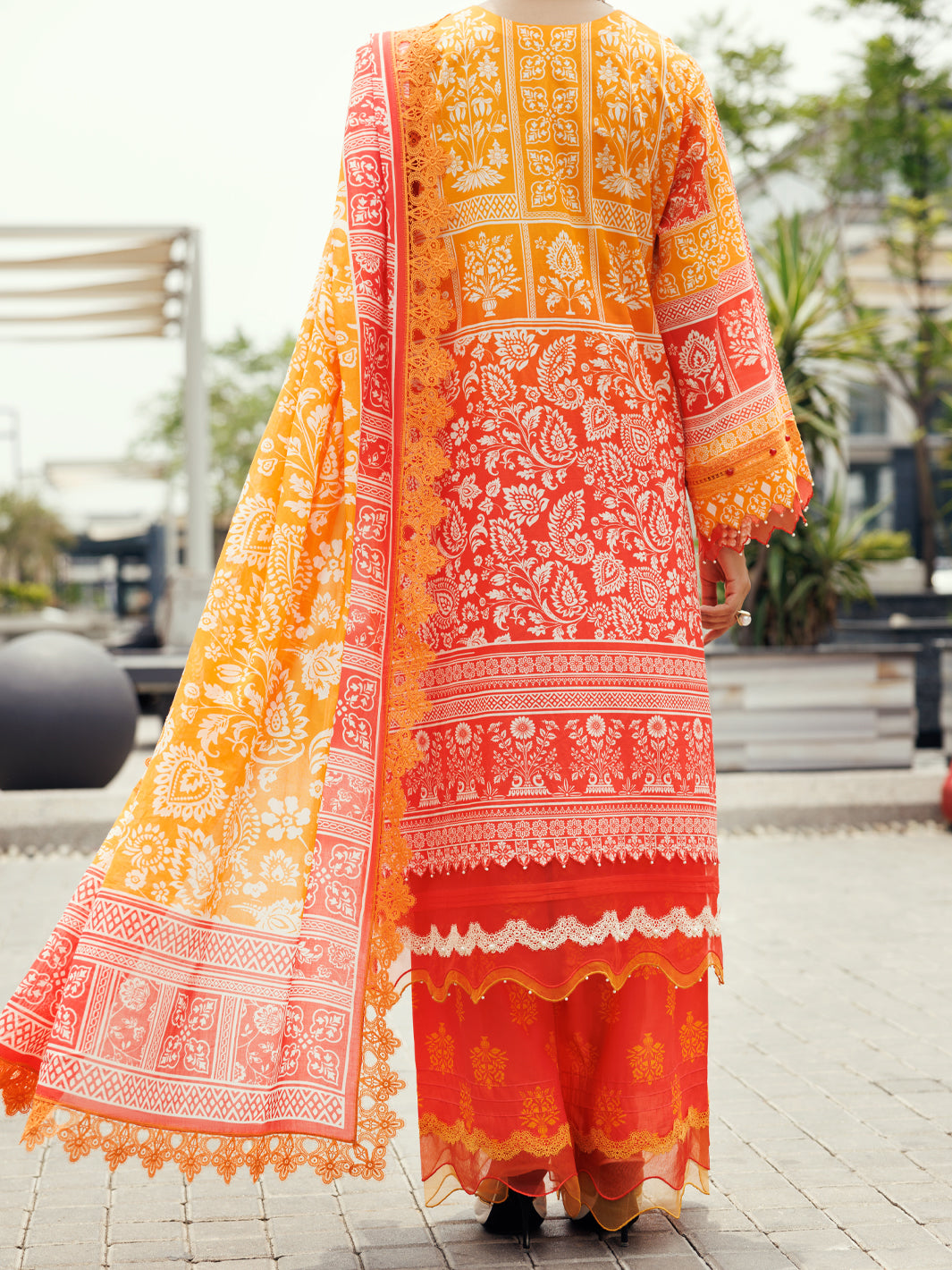 Orange Cambric 3Pc Unstitched - ALP-3PS-2210