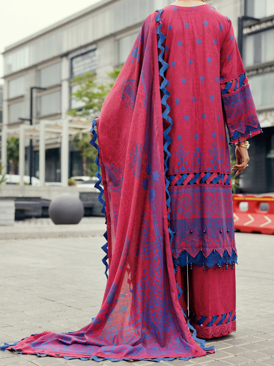 Fuchsia Cambric 3Pc Unstitched - ALP-3PS-2211
