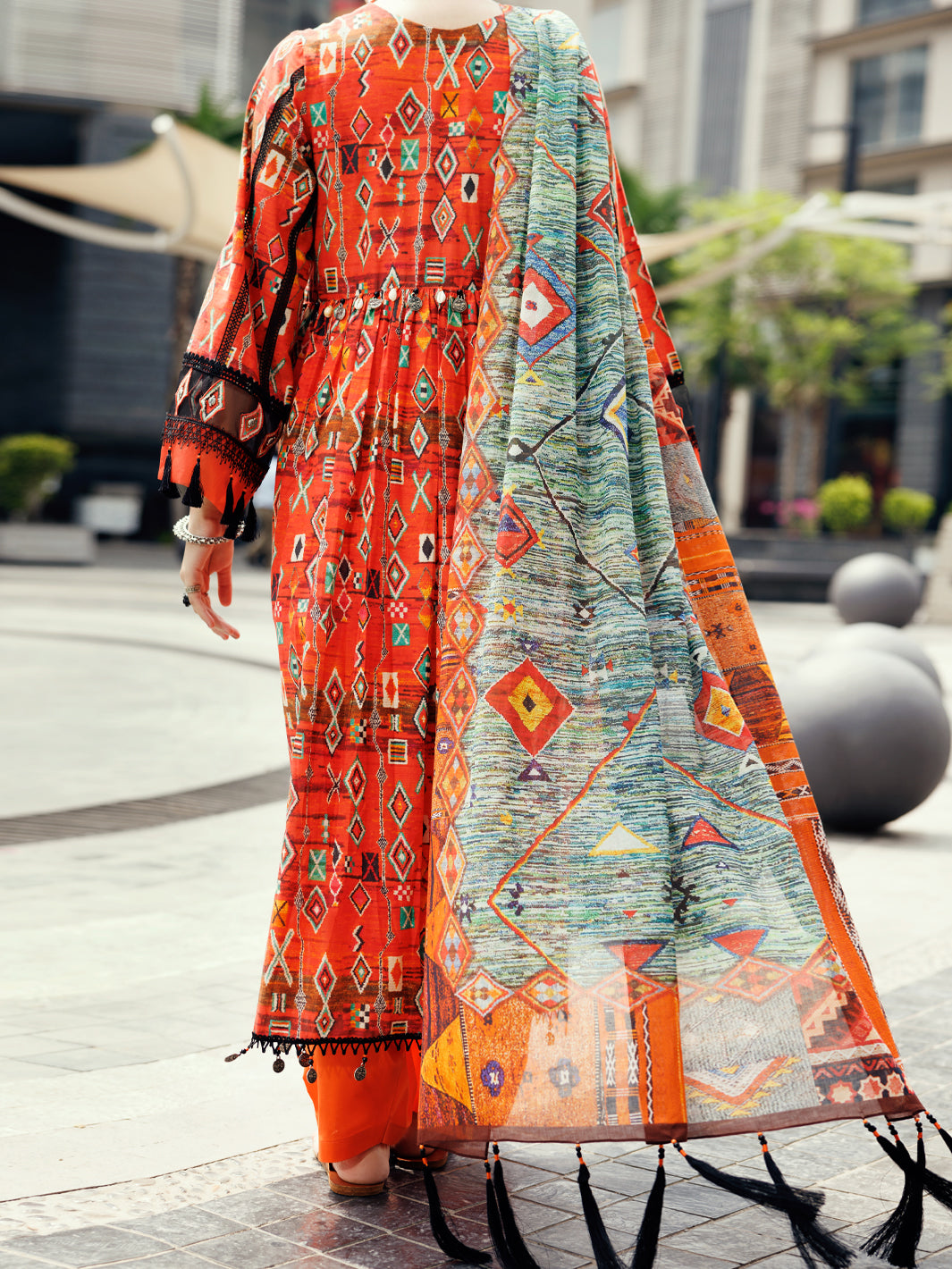 Orange Cambric 2Pc Unstitched - ALP-2PS-SLKD-UN-2268