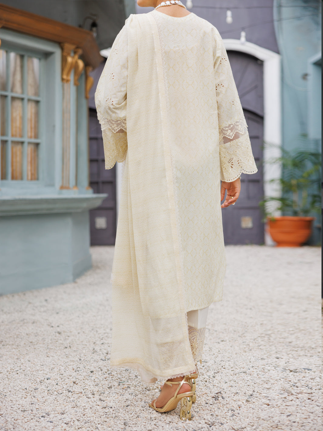 Off White Lawn 3Pc Unstitched - ALP-3PS-2273