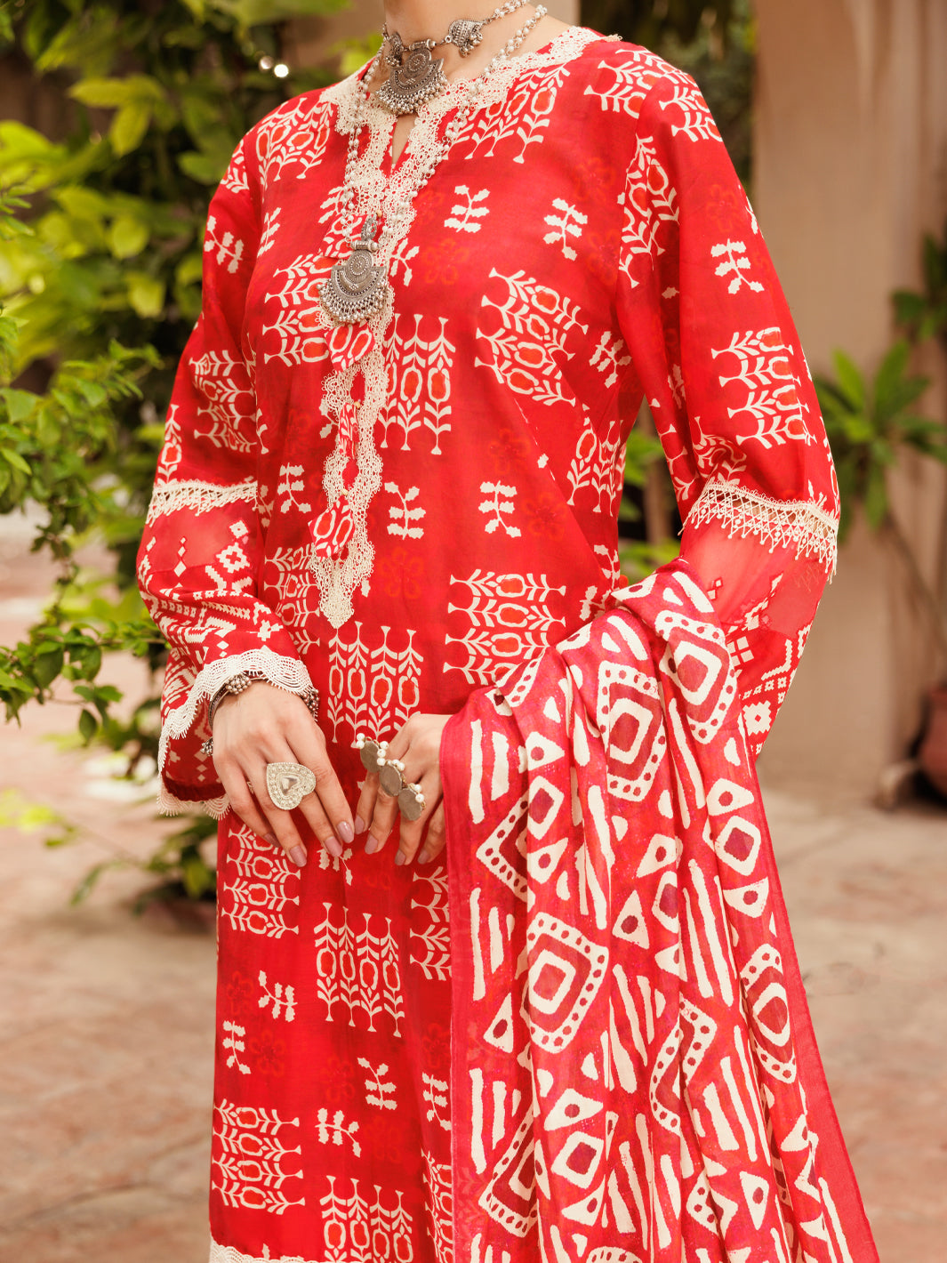 Red Lawn 3Pc Unstitched - ALP-3PS-2280