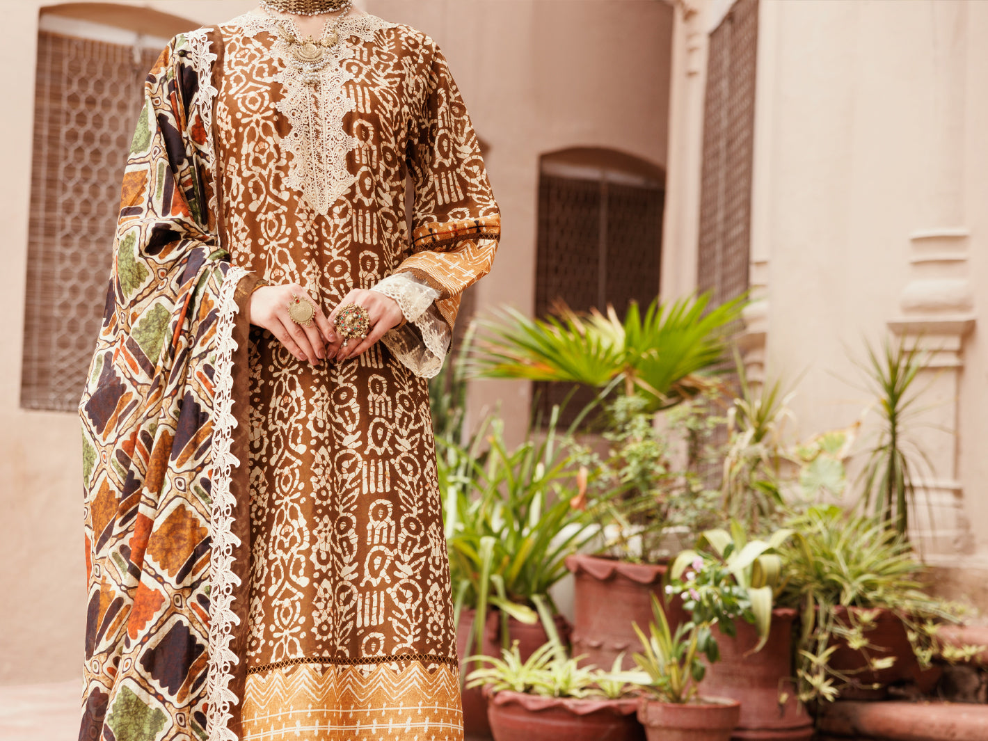 Brown Lawn 3Pc Unstitched - ALP-3PS-2285