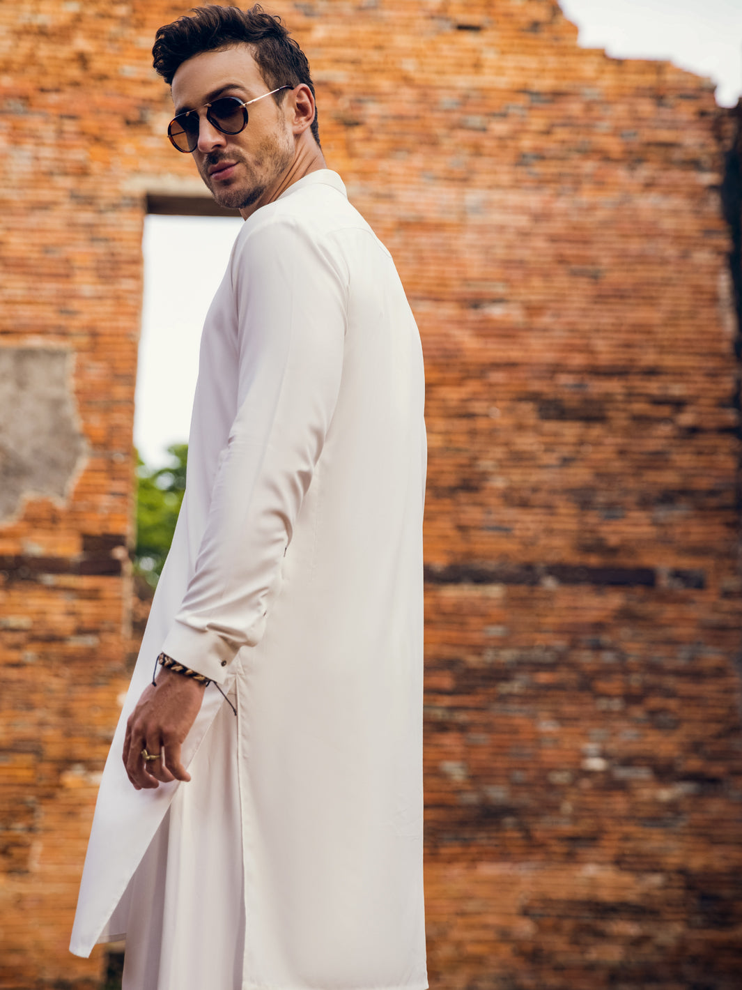White Blended Kameez Shalwar - AL-KS-2921
