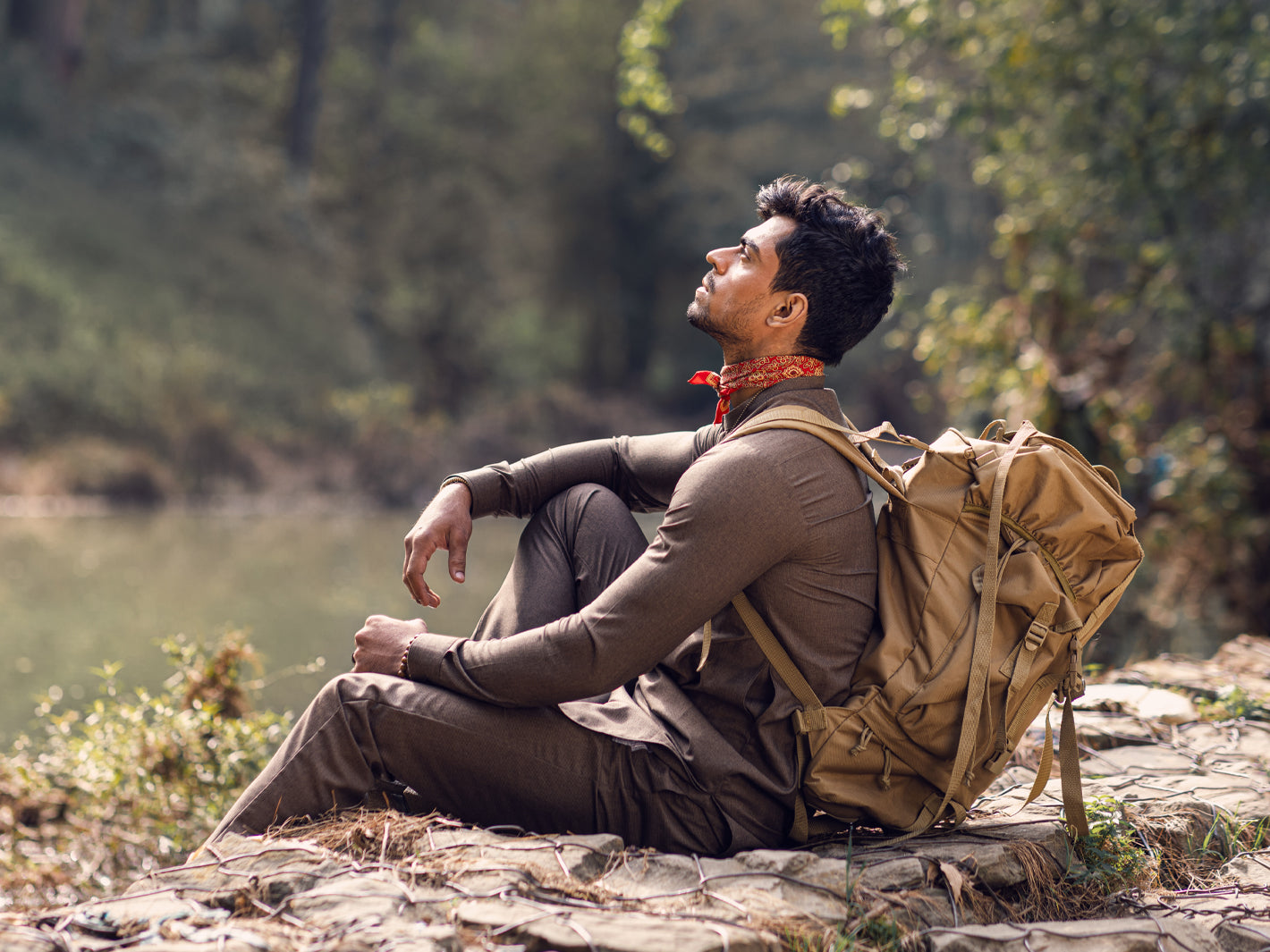 Brown Blended Kurta Trouser - AL-KT-2936