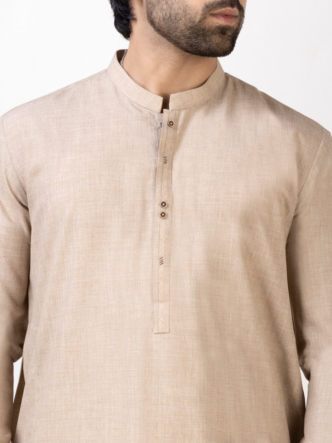 Beige Blended Kameez Shalwar - AL-KS-2941
