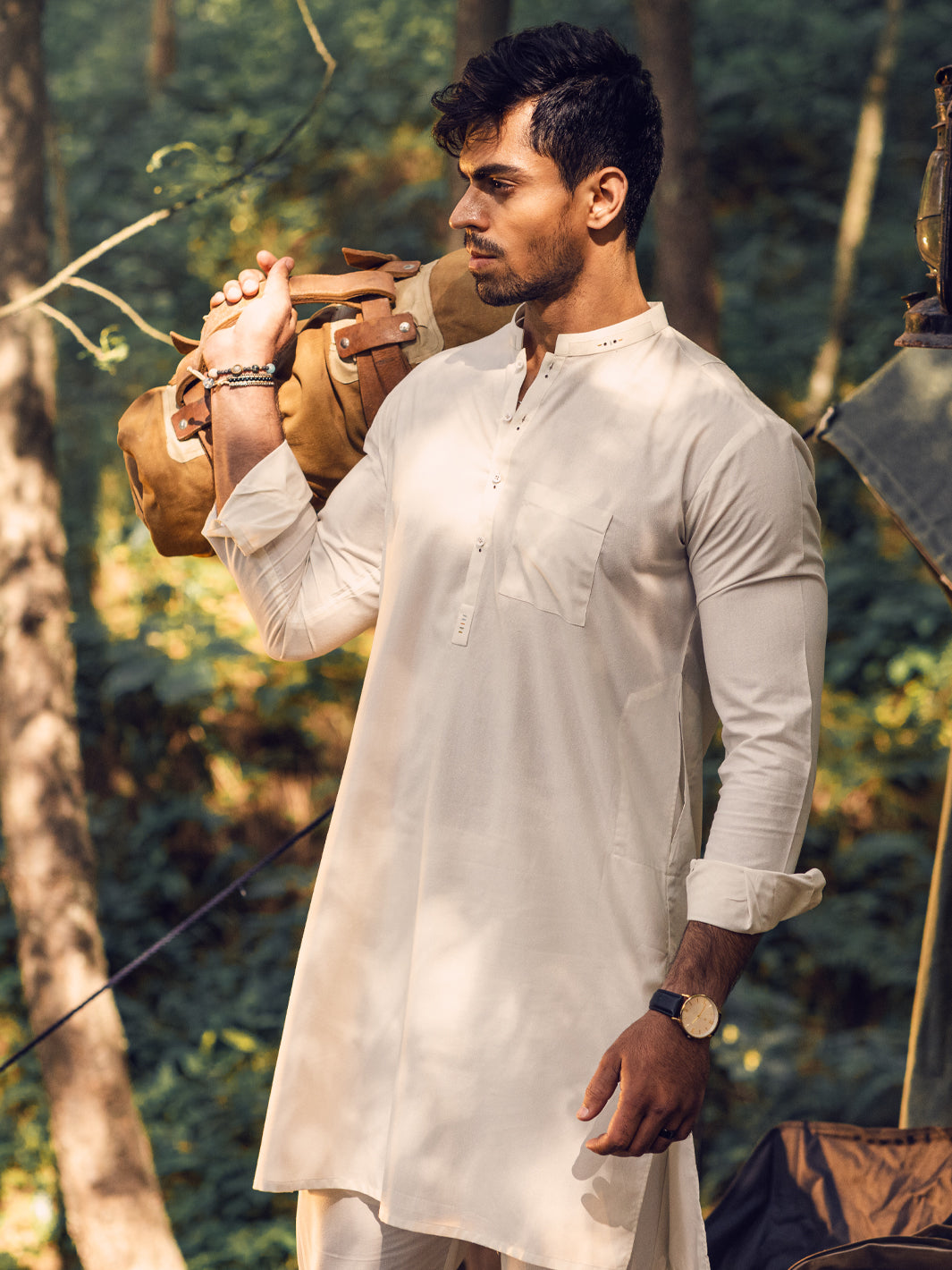 White Blended Kurta Trouser - AL-KT-2943