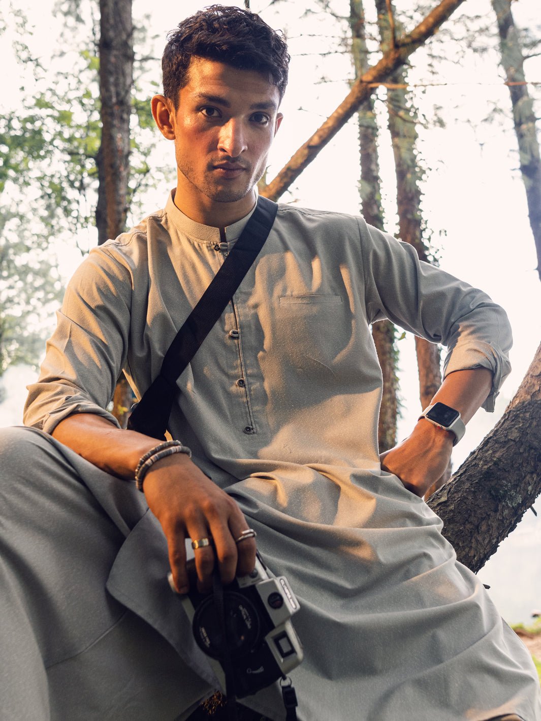 Light Grey Blended Kameez Shalwar - AL-KS-2952